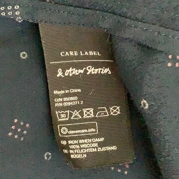 & Other Stories Navy Geometric Print Lightweight Viscose Blazer Size 8 - Picture 8 of 16